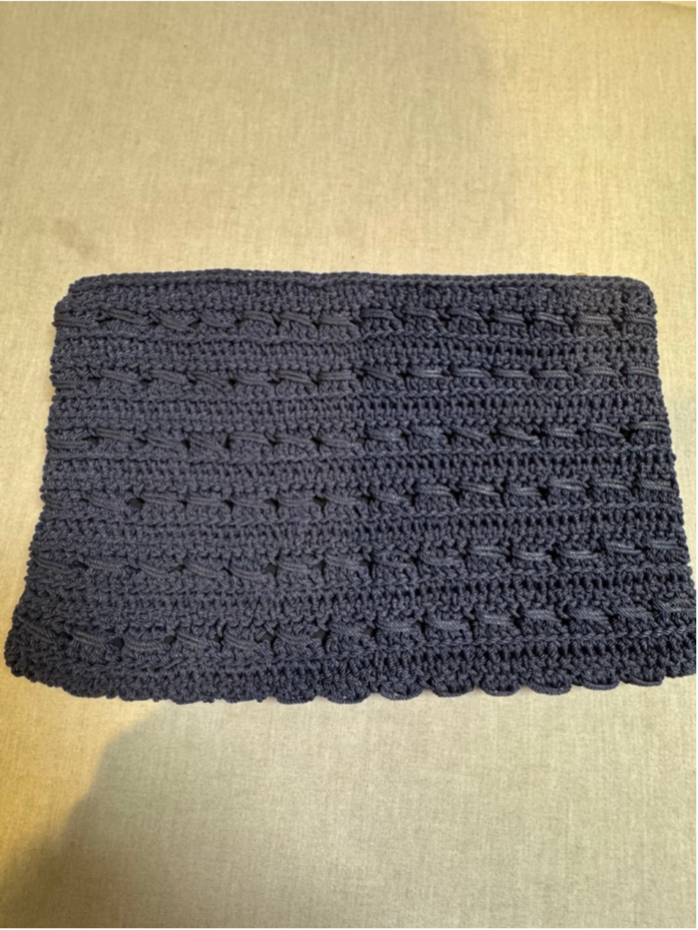 Women's Unbranded Navy Crocheted Zipper Clutch One Size